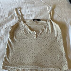 Brandy Melville Cream Floral Camisole